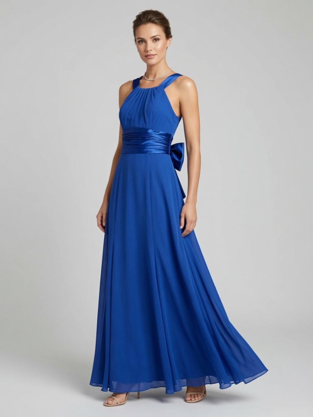David's Bridal Blue Prom or Bridesmaid Dress - Picture 2 of 16